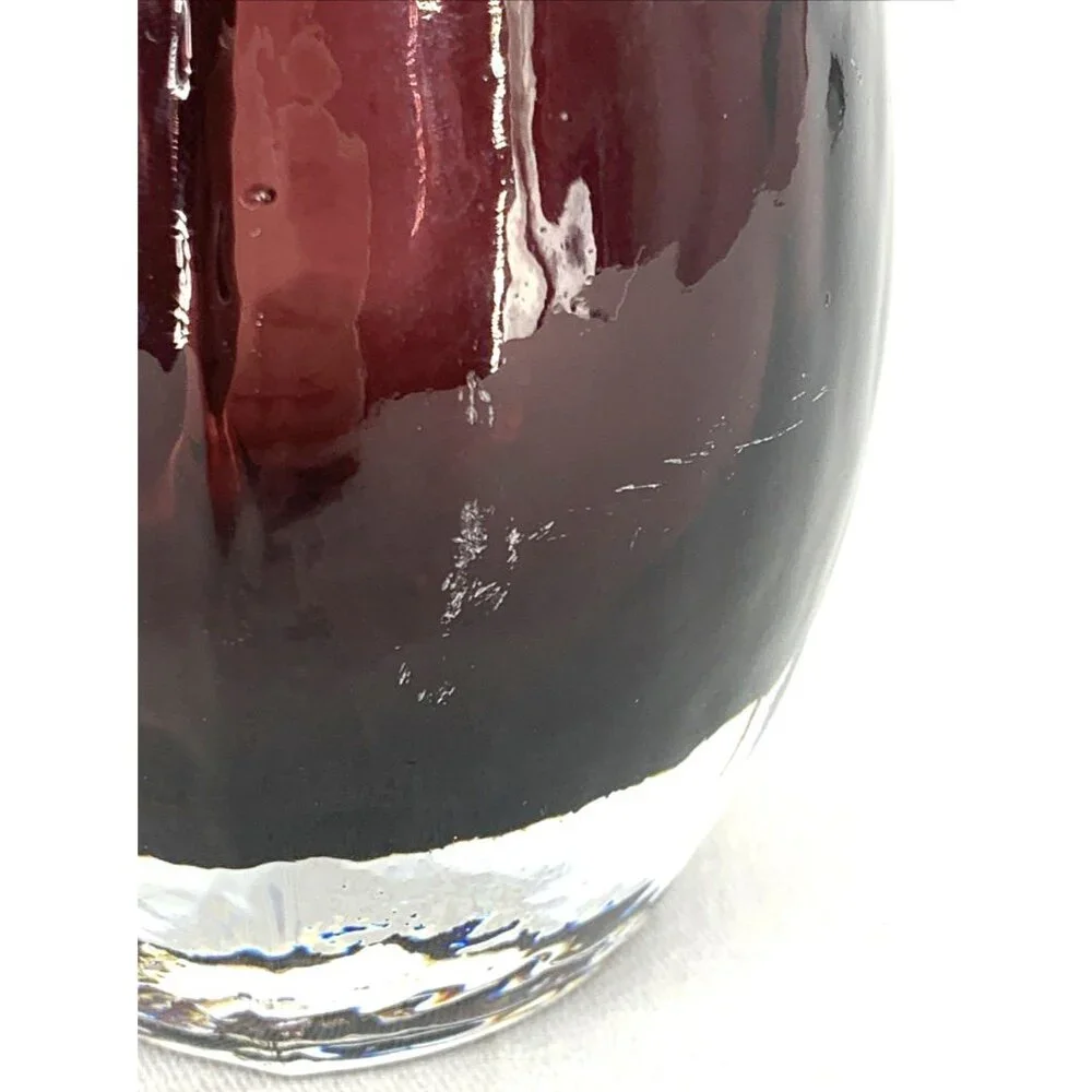 Sea Glas Bruk Renate Stock Glass Purple Vase Kosta Sweden 12